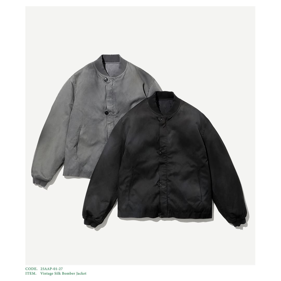 A.PRESSE 25AW Vintage Silk Bomber Jacket
